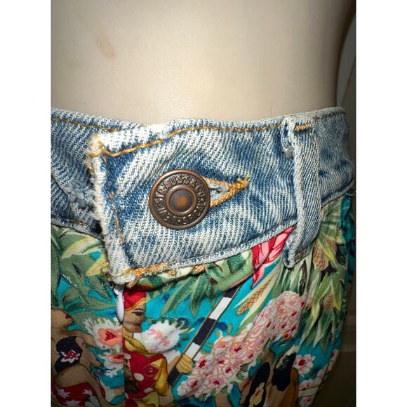 VINTAGE 90's NWT FRED SEGAL MAXOU LEVIS WAIST HAWAIIAN PRINT SKIRT XS - Picture 4 of 10